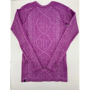 Lululemon Rest Less Pullover Heathered Ultra Violet  Thumbhole Top Women's Small